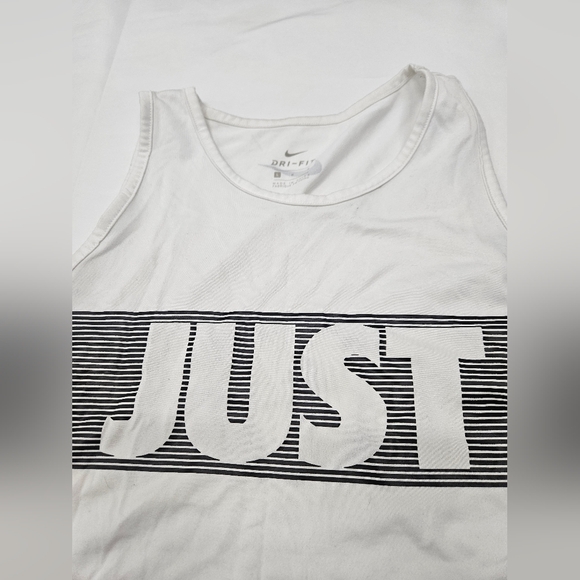 Nike Men's White Tank Top Just Do It, Size Large, 100% Polyester. - Picture 2 of 5